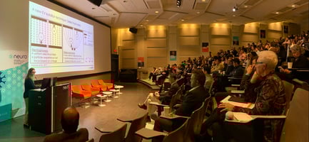 Dr. Caitlin McAtee presents Demeter EVPrep and dielectrophoresis for EV isolation to attendees of ISEV's 2nd Symposium on EVs in Nervous Systems.