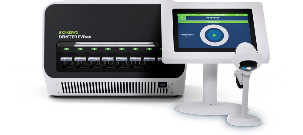 Demeter EVPrep instrument with touchscreen and barcode scanner